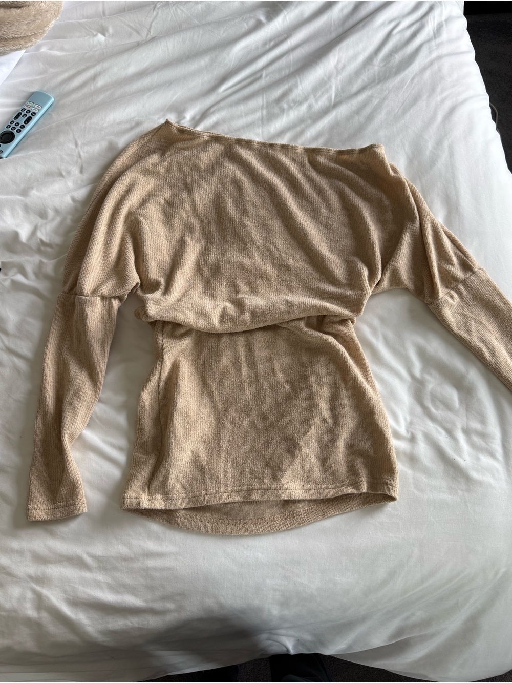 Beige Long Sleeve Knit mini dress